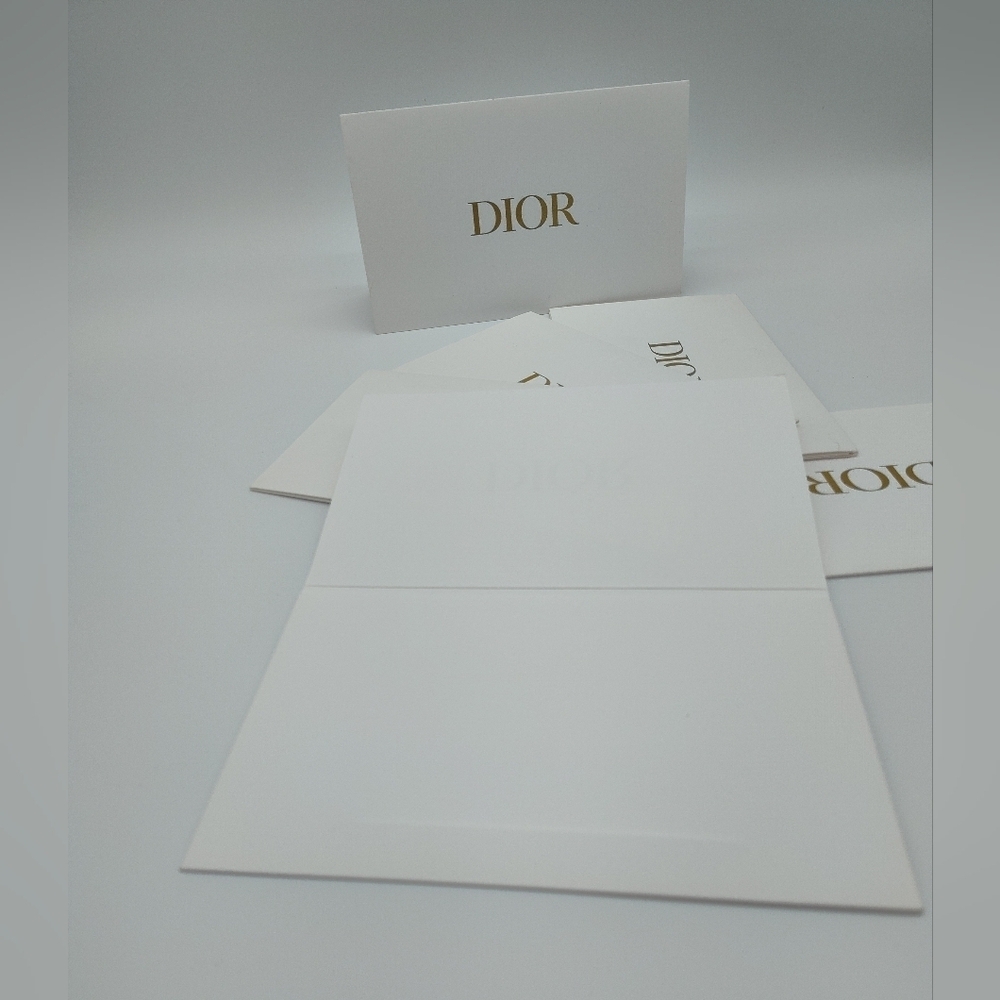 DIOR Boutique Cards Set of 6 Gold Logo Luxury Gift Inserts White - Picture 2 of 2